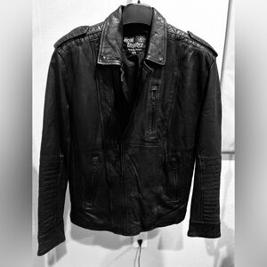 Black Men's Rusted Biker Jacket